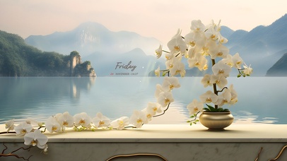 清风微浮兰花香