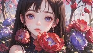万花从中