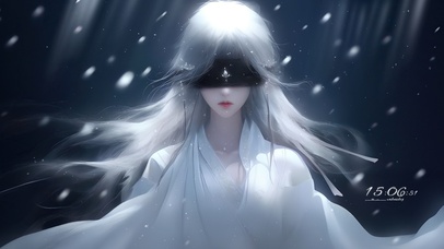 白发蒙眼古风女孩