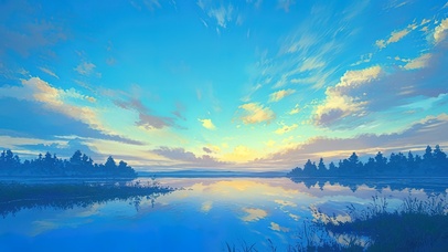 静谧纯净天空河畔