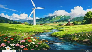 乡村草地溪流4K