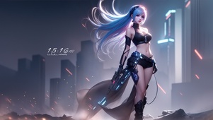 赛博朋克长发少女