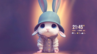 4K 冬季可爱小兔子