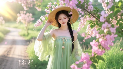 桃花唯美治愈性感美少女