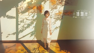 夕阳房屋少女