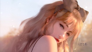 夕阳下的少女