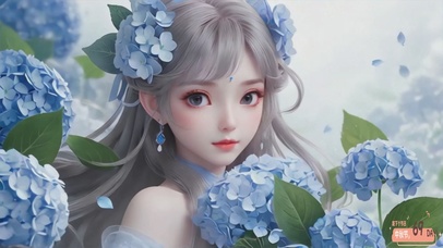 呓语绣球花少女