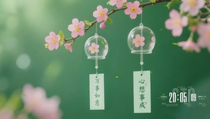风铃花枝前后摆动
