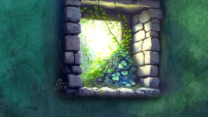 绿藤之窗（护眼油画）