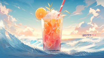 夏日清凉橙子果汁