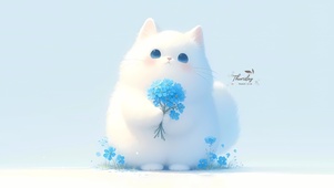 送花的猫咪