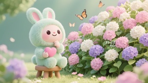 赏花的小兔宝