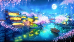 樱花夜色