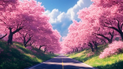 春天大自然风景桃花林02