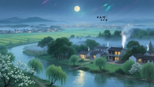 宁静乡村夜晚4K