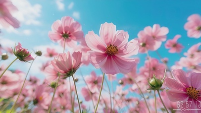 4K唯美清新格桑花