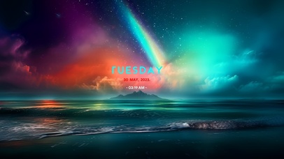 唯美护眼彩虹大海