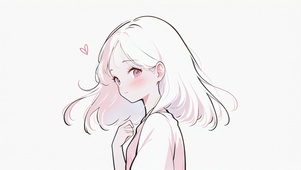 粉色简笔少女