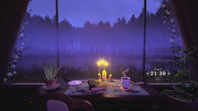 舒适雨天安静的夜