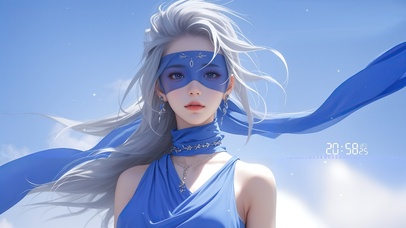 治愈蓝蒙眼美少女