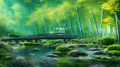 4k唯美林间溪水