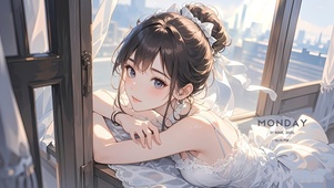 纯白花嫁女孩