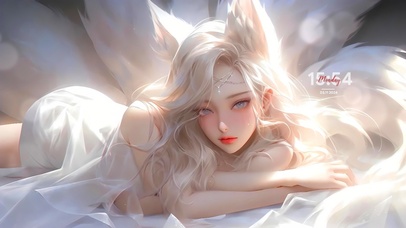 唯美九尾狐女孩	