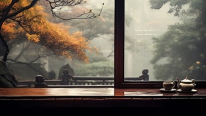 雨天午后窗外