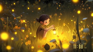荧光可爱少女