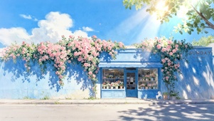 唯美午后阳光花店