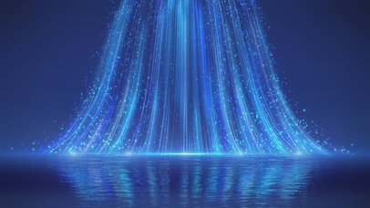 唯美梦幻粒子光线海面