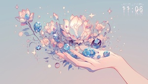 手捧莲花