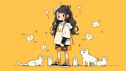 涂鸦猫和女孩