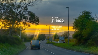 唯美日式城市夏日黄昏街道