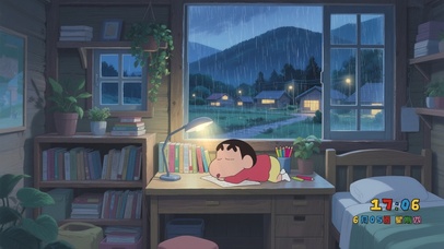 雨中宅家 小新的慵懒时刻