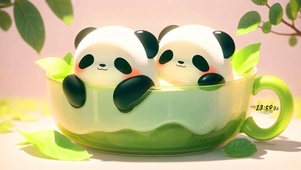 可爱的熊猫奶昔