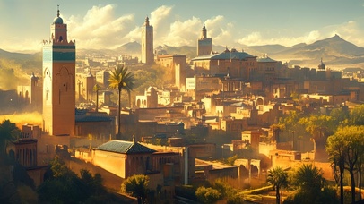 黄昏俯瞰古城风光