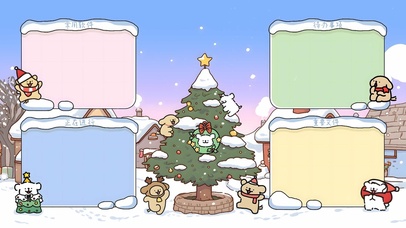 线条小狗圣诞节分区壁纸