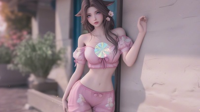 可爱阳光假日女孩