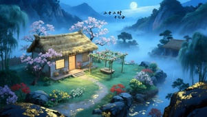 幽静山谷草屋