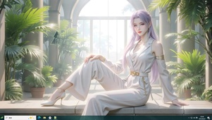 庭院白衣少女