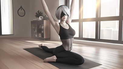 做瑜伽的尼尔美女