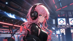 赛博粉发少女