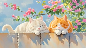 院墙上的猫咪