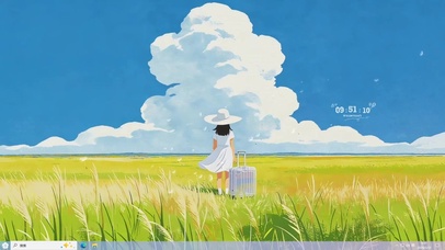 草原看风景的女孩