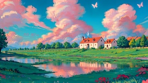 粉色云彩小屋