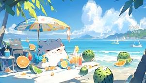 夏日沙滩露营