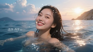 明媚笑容