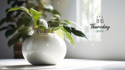 简约绿植阳光桌面