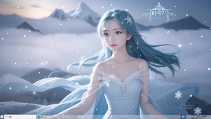 4k冰雪公主纯欲雪山云海美少女
